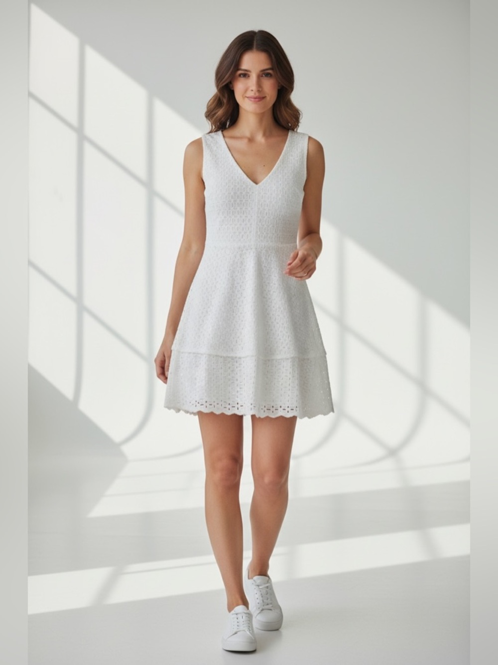 Cupcakes & Cashmere white eyelet lace dress size 6